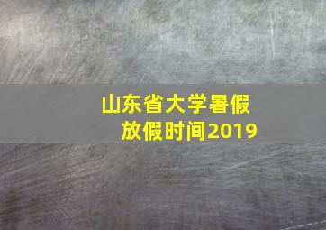 山东省大学暑假放假时间2019