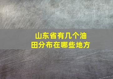 山东省有几个油田分布在哪些地方