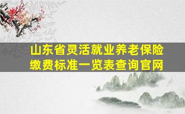 山东省灵活就业养老保险缴费标准一览表查询官网