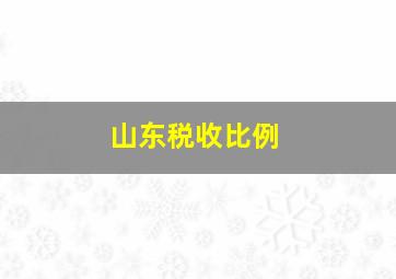 山东税收比例