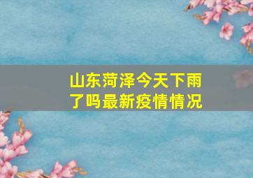 山东菏泽今天下雨了吗最新疫情情况