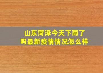 山东菏泽今天下雨了吗最新疫情情况怎么样