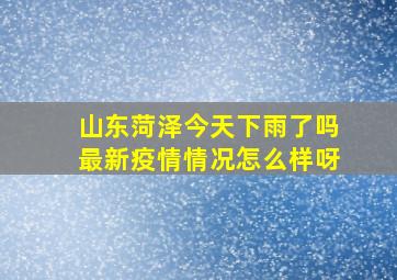 山东菏泽今天下雨了吗最新疫情情况怎么样呀