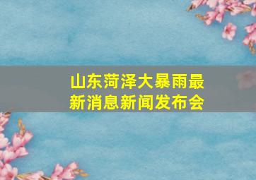 山东菏泽大暴雨最新消息新闻发布会