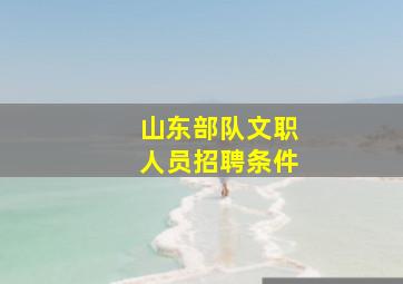 山东部队文职人员招聘条件