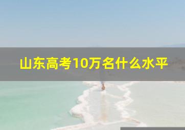 山东高考10万名什么水平