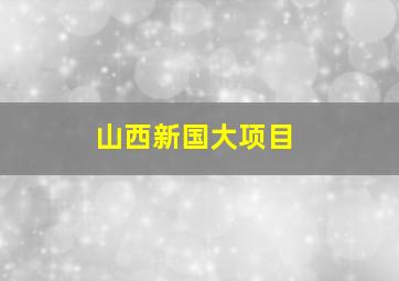 山西新国大项目