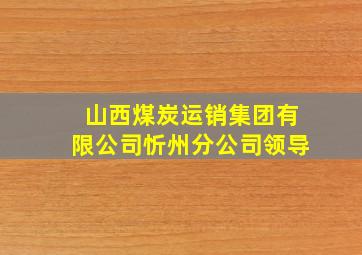 山西煤炭运销集团有限公司忻州分公司领导