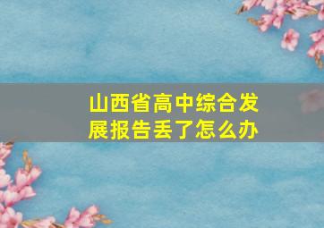 山西省高中综合发展报告丢了怎么办