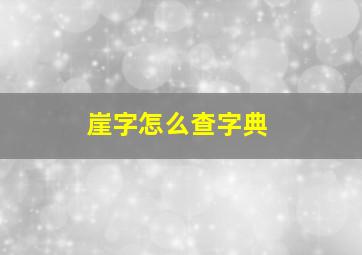 崖字怎么查字典