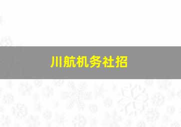 川航机务社招