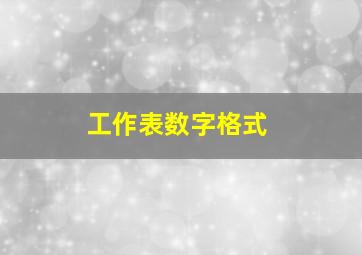 工作表数字格式