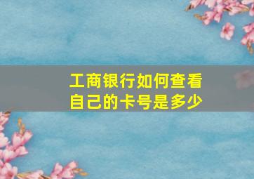 工商银行如何查看自己的卡号是多少