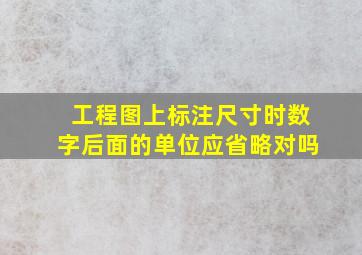 工程图上标注尺寸时数字后面的单位应省略对吗