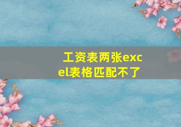 工资表两张excel表格匹配不了