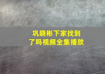 巩晓彬下家找到了吗视频全集播放