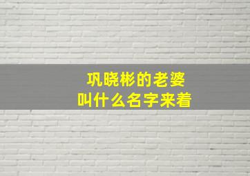 巩晓彬的老婆叫什么名字来着