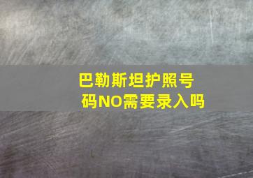 巴勒斯坦护照号码NO需要录入吗