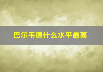 巴尔韦德什么水平最高