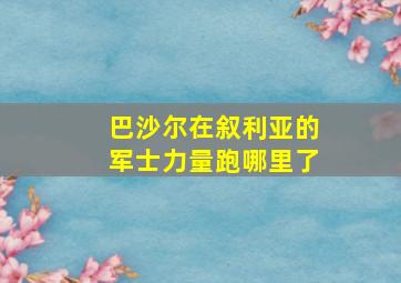 巴沙尔在叙利亚的军士力量跑哪里了