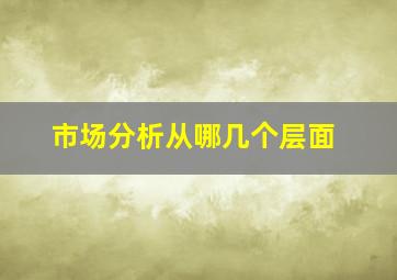 市场分析从哪几个层面