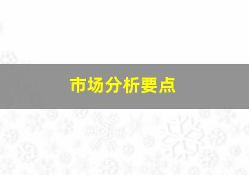 市场分析要点