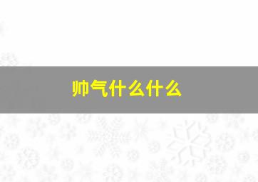 帅气什么什么