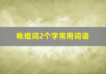 帐组词2个字常用词语