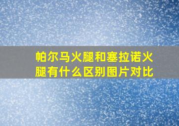 帕尔马火腿和塞拉诺火腿有什么区别图片对比