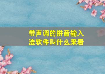 带声调的拼音输入法软件叫什么来着