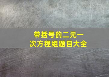 带括号的二元一次方程组题目大全