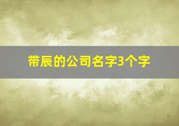 带辰的公司名字3个字