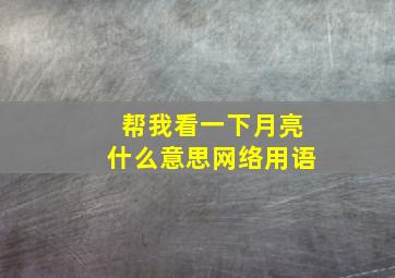 帮我看一下月亮什么意思网络用语