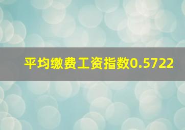 平均缴费工资指数0.5722