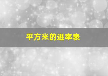 平方米的进率表