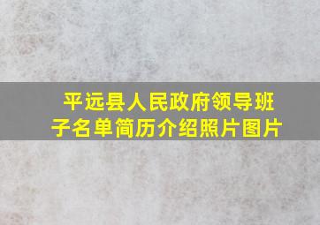 平远县人民政府领导班子名单简历介绍照片图片