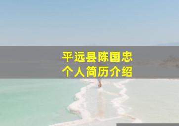 平远县陈国忠个人简历介绍