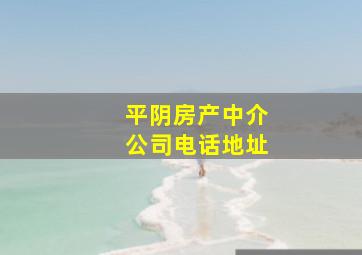 平阴房产中介公司电话地址