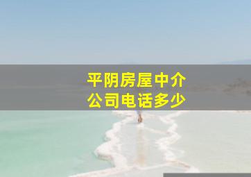 平阴房屋中介公司电话多少