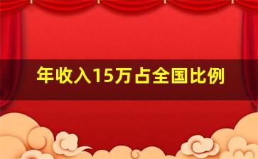 年收入15万占全国比例