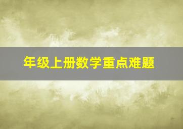 年级上册数学重点难题