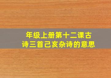 年级上册第十二课古诗三首己亥杂诗的意思