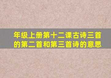 年级上册第十二课古诗三首的第二首和第三首诗的意思