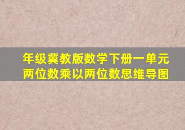 年级冀教版数学下册一单元两位数乘以两位数思维导图