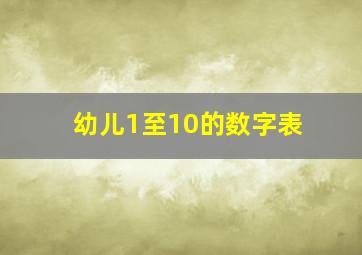 幼儿1至10的数字表