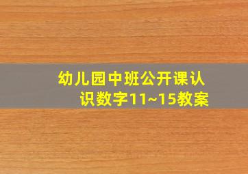 幼儿园中班公开课认识数字11~15教案