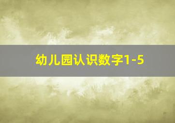 幼儿园认识数字1-5