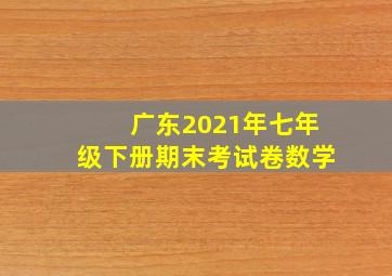 广东2021年七年级下册期末考试卷数学