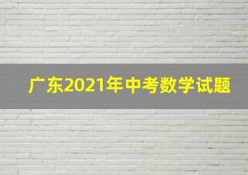 广东2021年中考数学试题