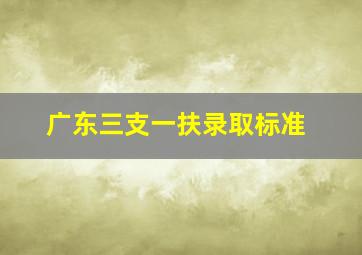 广东三支一扶录取标准